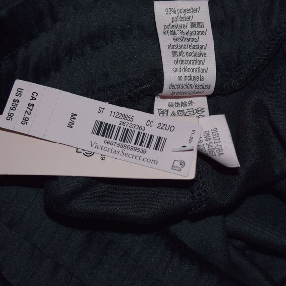 New! Victoria's Secret Women's Sz M Velour Diamante Wide Leg Snap Lounge Pants - Picture 4 of 9